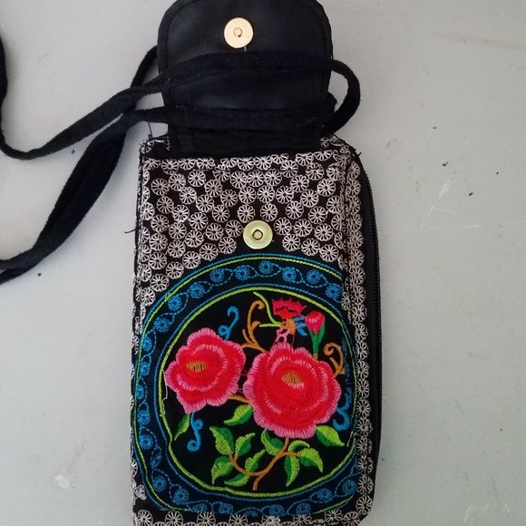 Embroidered Tapestry Zip Around Phone Crossbody - Picture 3 of 5